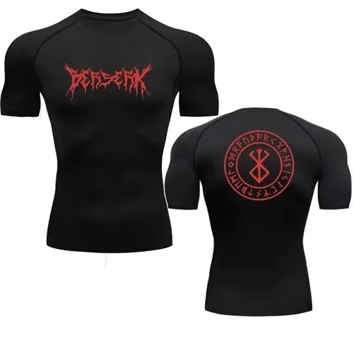 Anime Berserk Compression t-shirt hommes Fitness serré à manches longues Sport