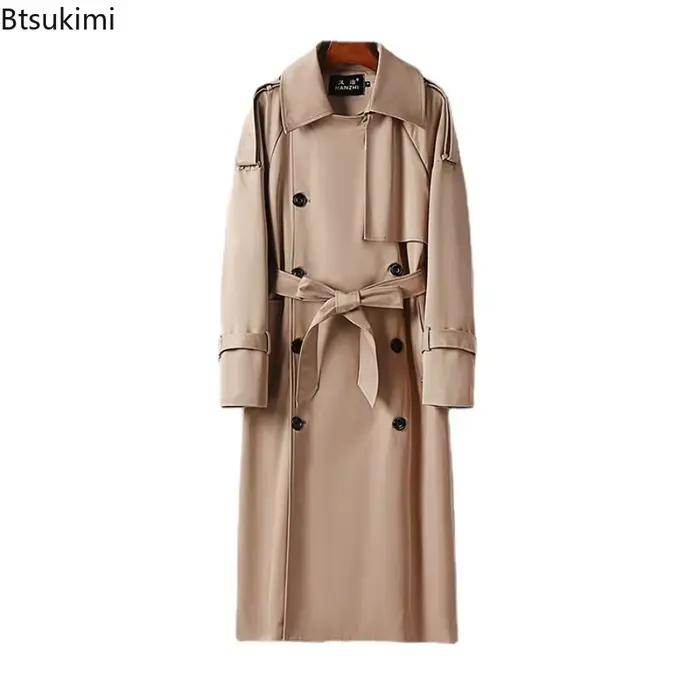 Manteau long coupe-vent ample pour homme 2026