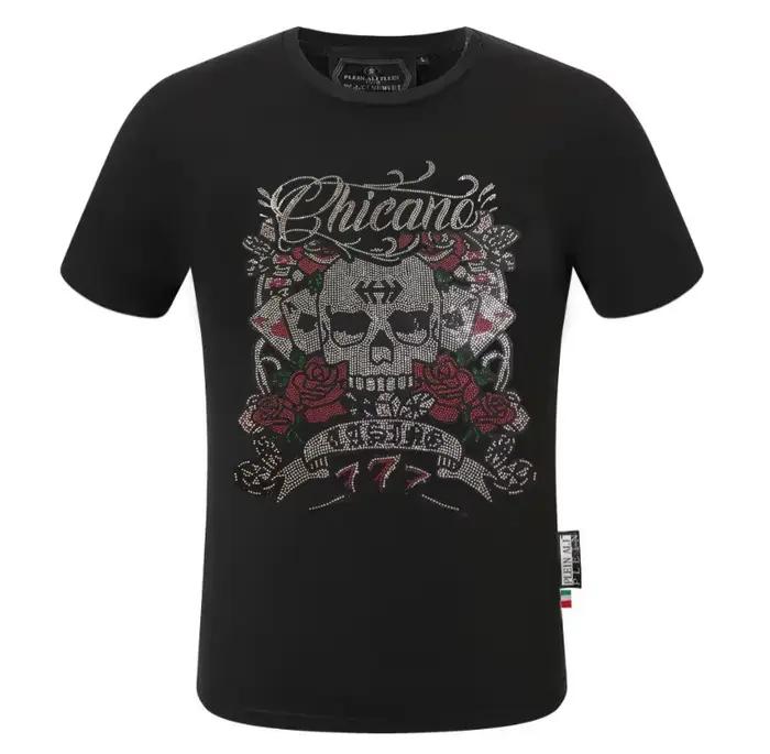 Marque lettre strass ali Plein marque haut T-shirt mode col rond