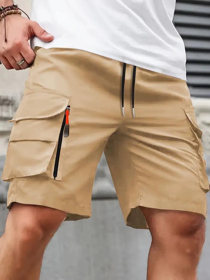 Men Cargo Shorts Jogging Casual Multi-Pocket Overalls Short Pants New Summer Male Street Trend Cargo Short Men Beach Shorts