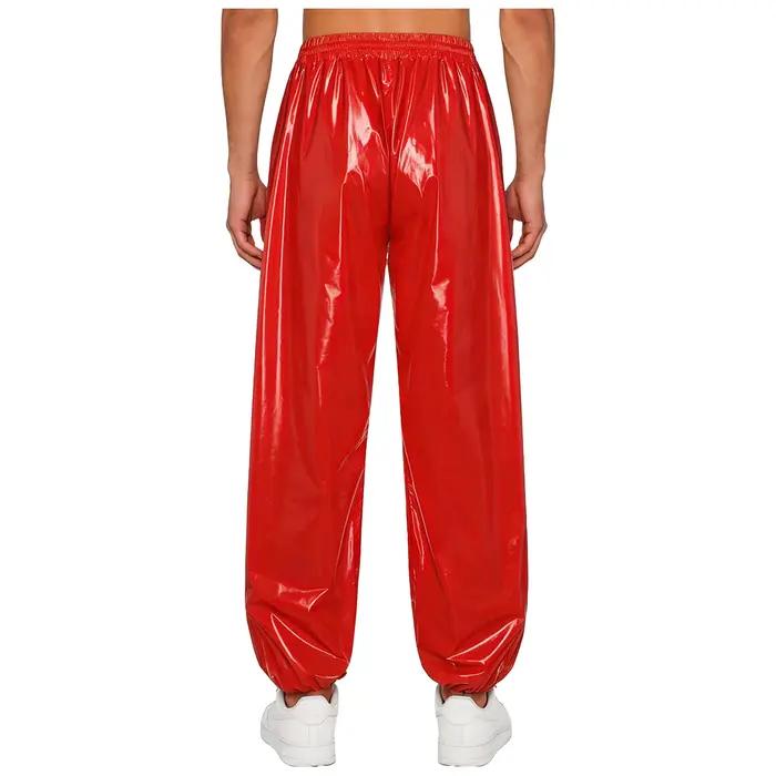 Pantalon de jogging brillant imperméable pour homme iiniim style hip-hop Y2K ajustement personnalisé pour activités physiques et soirées décontractées