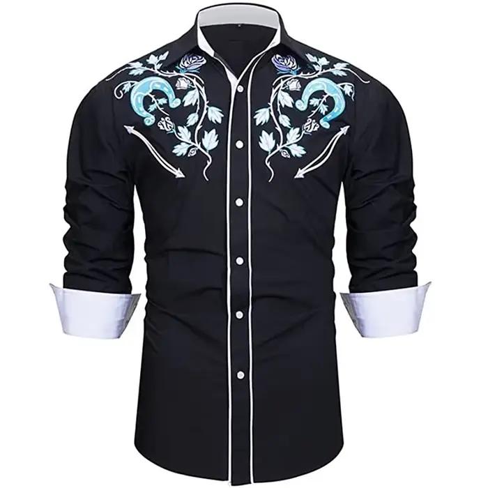 Chemise à manches longues imprimée de style occidental