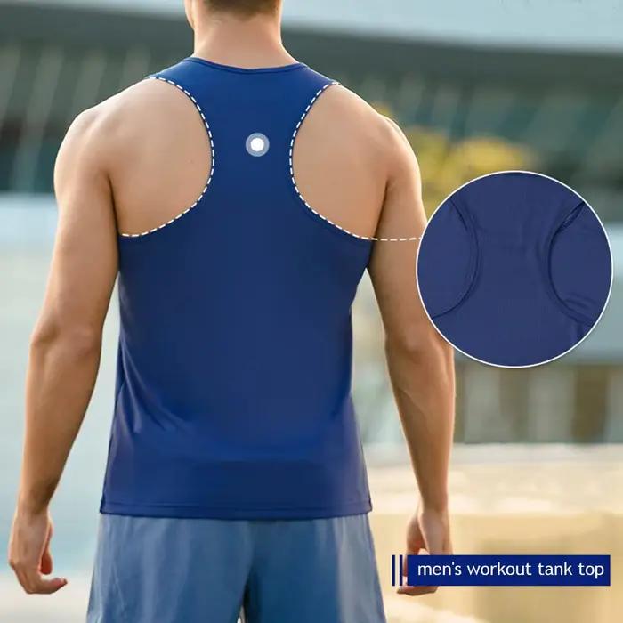 2025 nouveau T-Shirt sans manches pour hommes gilet en maille couleur unie dos nageur hauts chemise décontractée