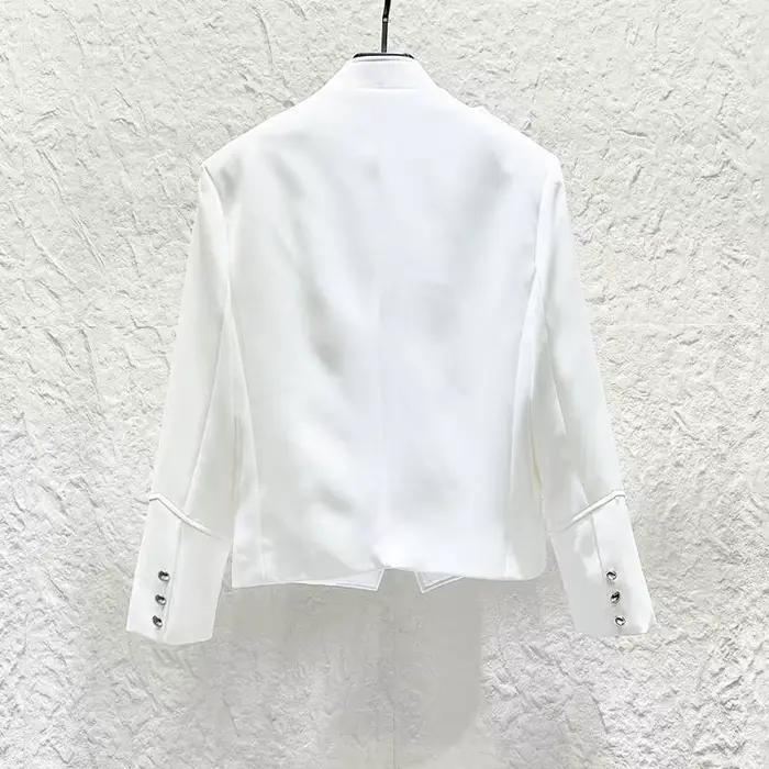Veste déstructurée tendance pour homme style punk à col montant avec fermeture éclair et badges