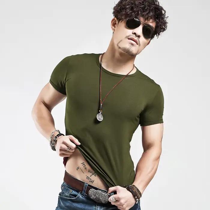 Nouveau T-shirt Homme 2026 – Col en V – Idéal pour le Fitness – Hauts et Vêtements pour Hommes