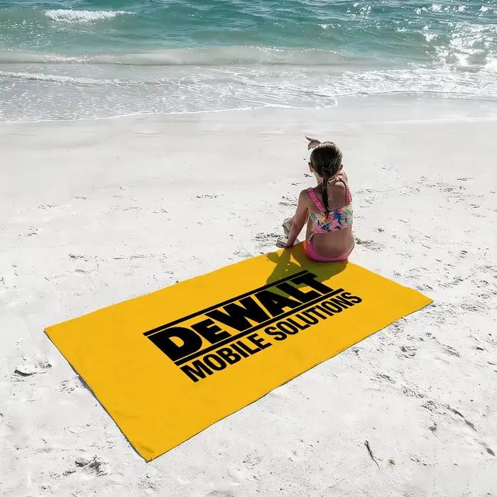 Serviette de plage absorbante à séchage rapide avec logo Tool Box D-DeWalt pour le sport