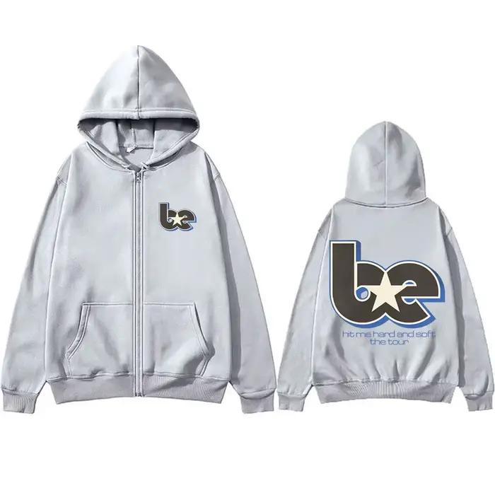 Hit Me Hard and Soft Tour Sweat à capuche avec fermeture éclair Hommes Femmes Hip Hop Tendance de la mode Veste zippée