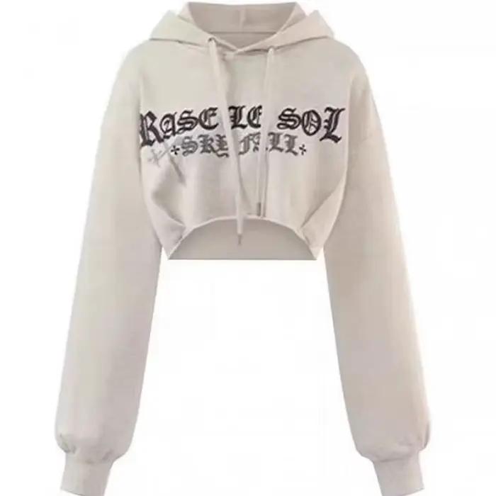 Seeslim Streetwear graphique t-shirts femmes à capuche imprimé haut d'automne mode coréenne 2000s vêtements Y2k