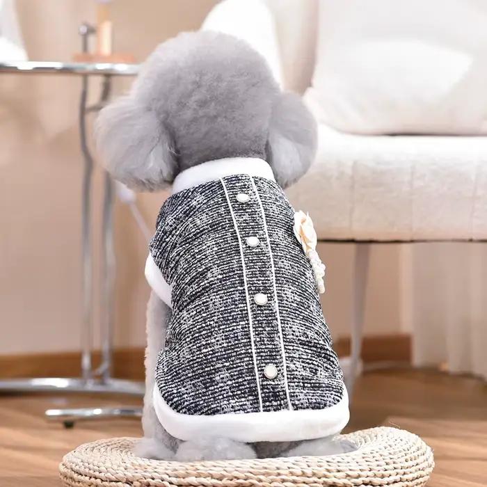 Manteau à col en fourrure pour animaux de compagnie
